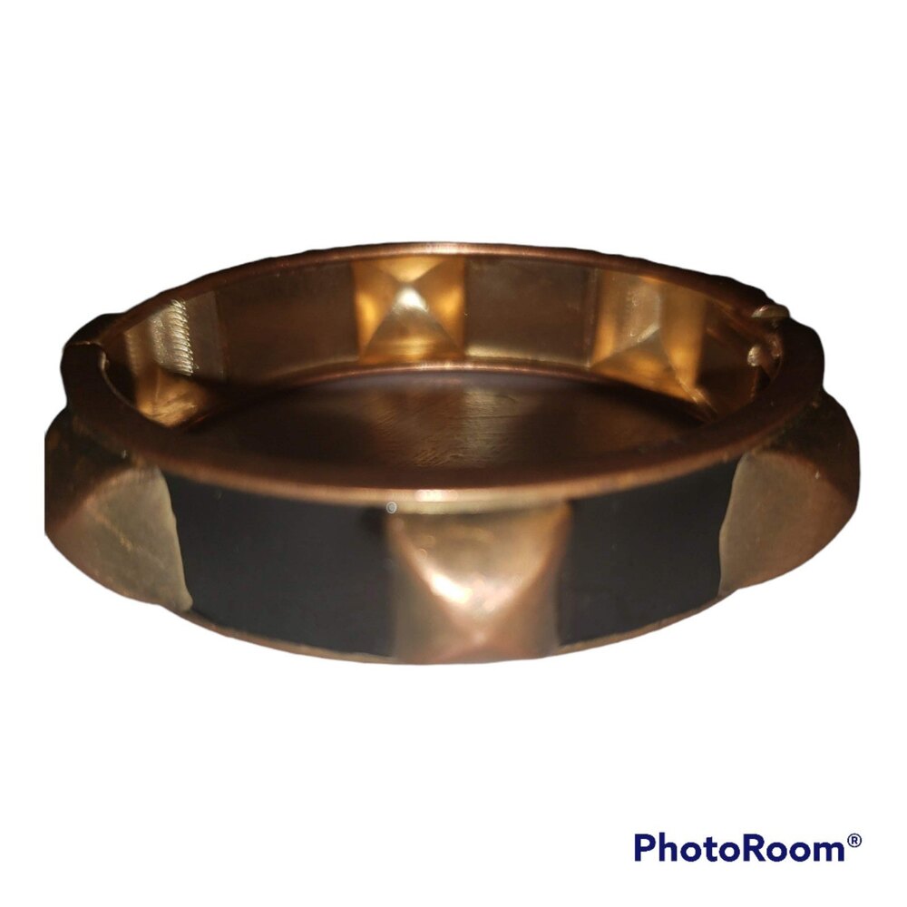 Dark Academia Copper & Black Color Bold Chunky Clamper Cuff Bracelet Retro